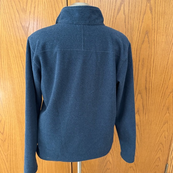 The North Face Men’s Size Large Navy Quarter Zip Pullover Sweatshirt Black Logo - Picture 2 of 14